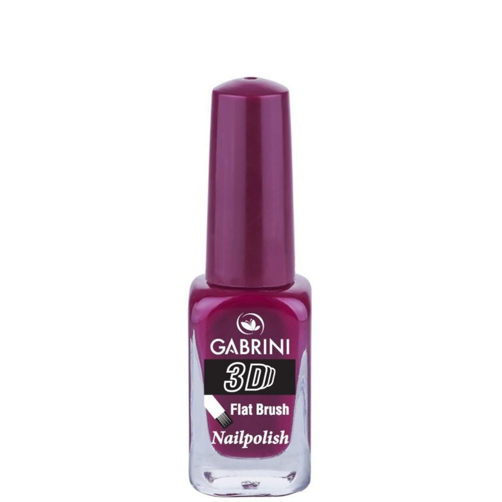 Refect Beauty Gabrini 3D nail polish in a deep magenta shade with a glossy finish and flat brush applicator 22