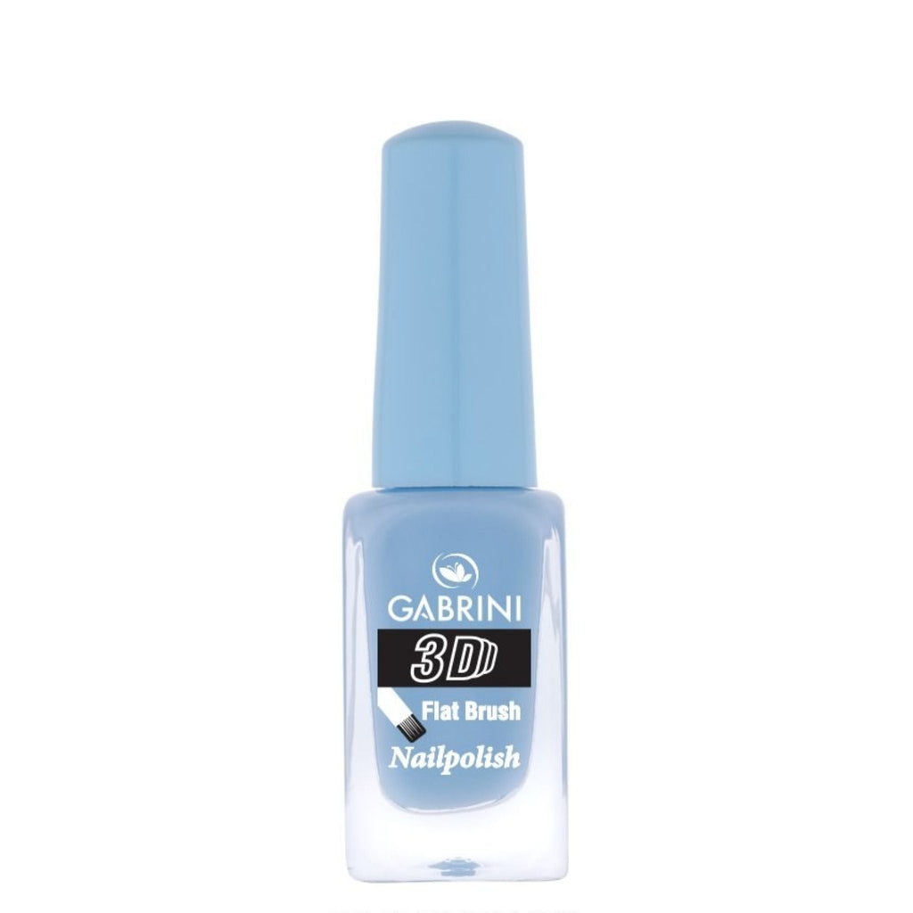 Refect Beauty Gabrini 3D nail polish in a soft pastel blue shade with a glossy finish and flat brush applicator. 13