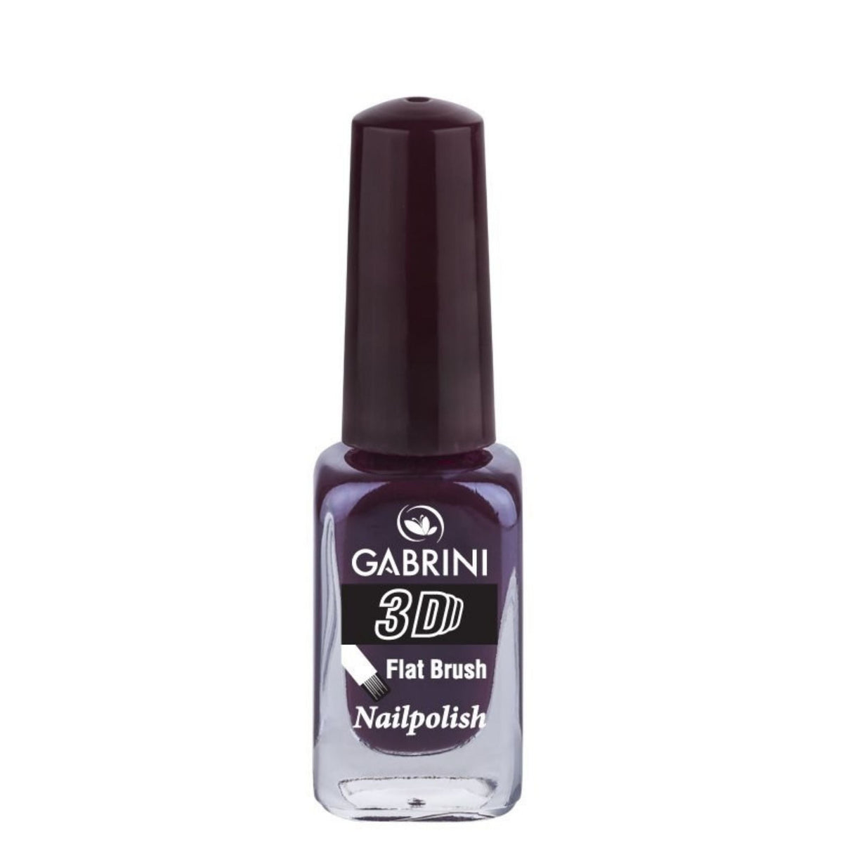 Refect Beauty Gabrini 3D nail polish in a deep dark purple shade with a glossy finish in a glass bottle 45