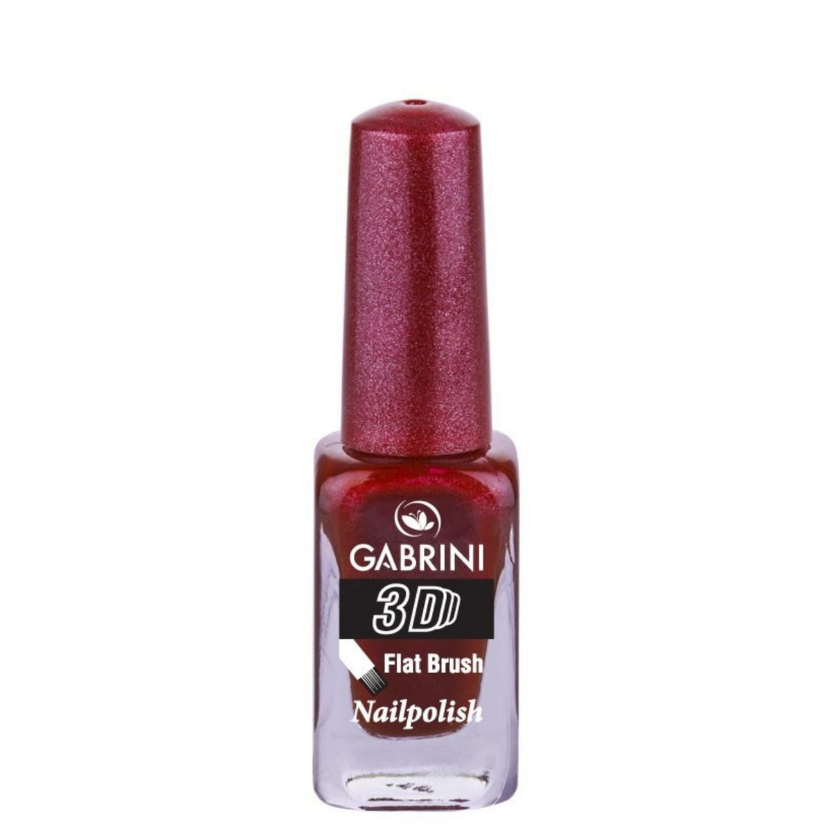 Refect Beauty Gabrini 3D nail polish in a shimmering deep red shade with a glossy finish in a glass bottle 18