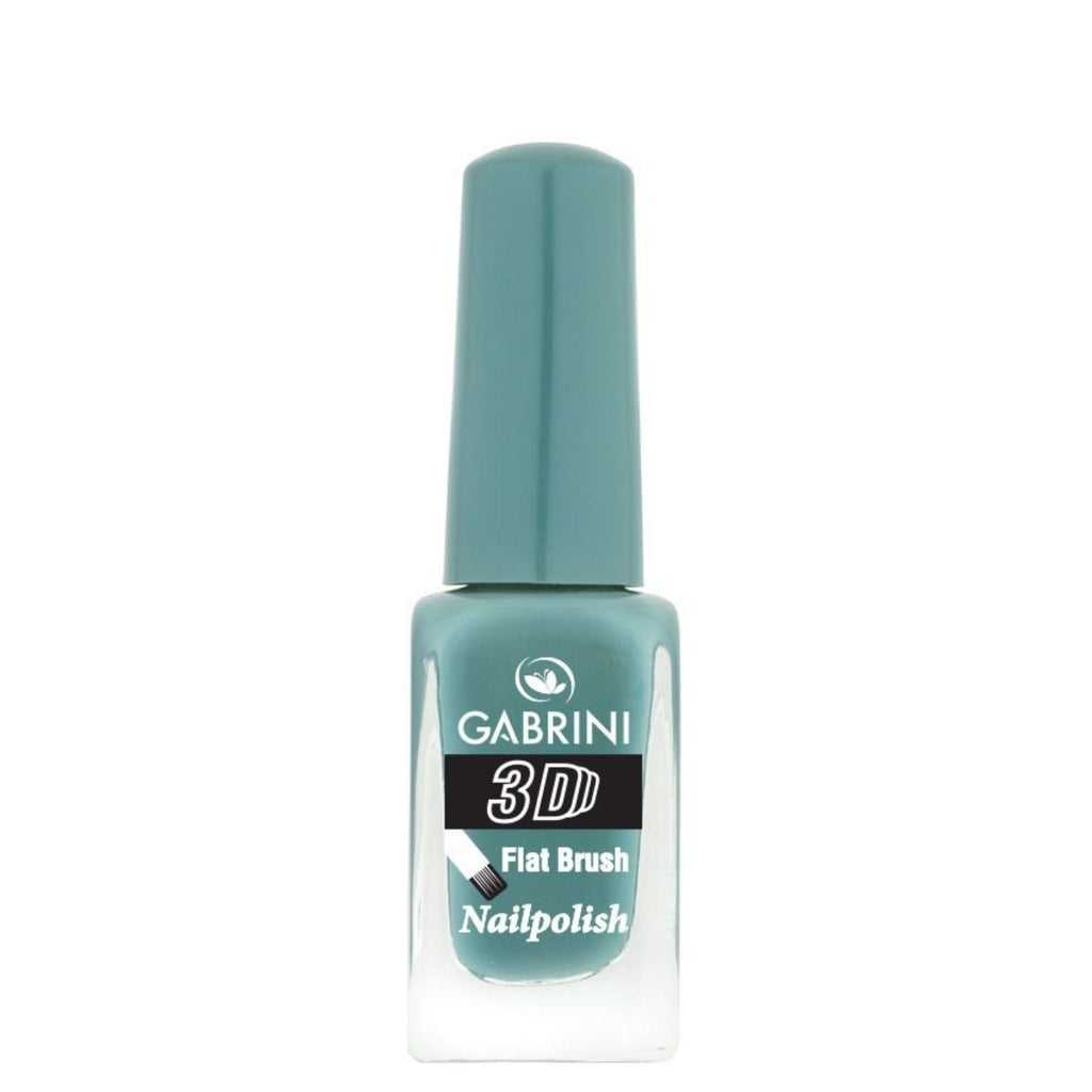 Refect Beauty Gabrini 3D nail polish in a soft sage green shade with a glossy finish and flat brush applicator. 25