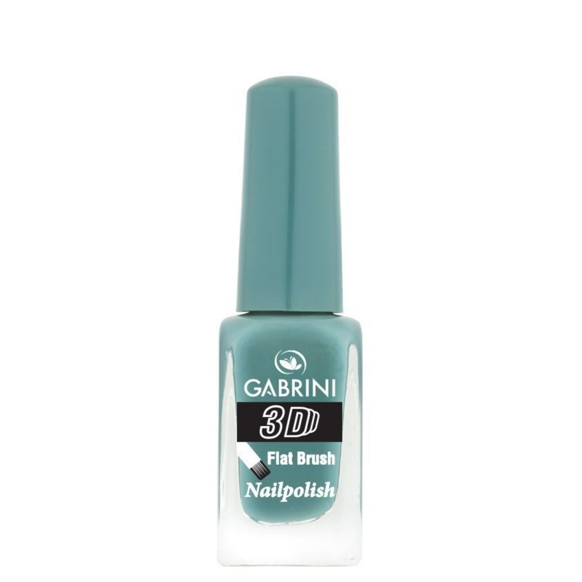 Refect Beauty Gabrini 3D nail polish in a soft sage green shade with a glossy finish and flat brush applicator. 25