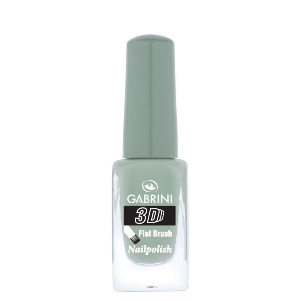 Refect Beauty Gabrini 3D nail polish in a soft sage green shade with a glossy finish and flat brush applicator 19