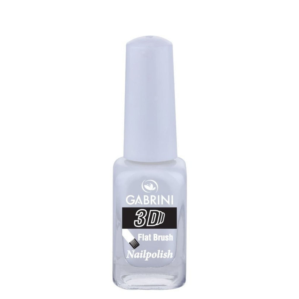 Refect Beauty Gabrini 3D nail polish in a white shade with a glossy finish and flat brush applicator 02
