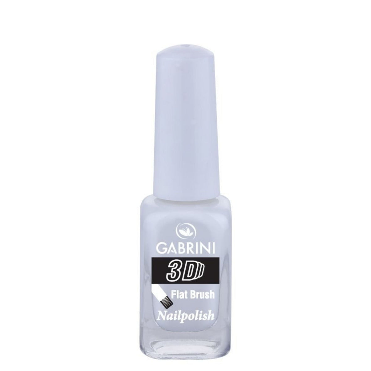 Refect Beauty Gabrini 3D nail polish in a white shade with a glossy finish and flat brush applicator 02