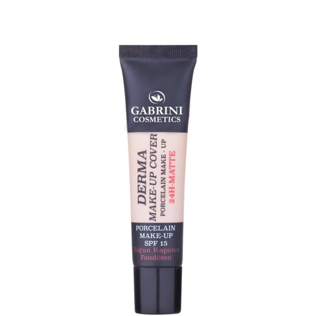 Refect Beauty Gabrini Derma Make-Up Cover Foundation in a squeeze tube for full-coverage matte finish. 101