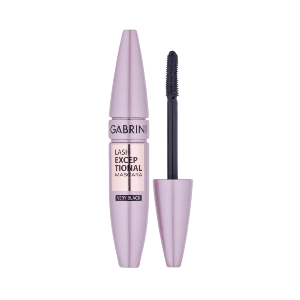 Refect Beauty Gabrini Lash Exceptional mascara in very black with a tapered applicator brush for volume and length.