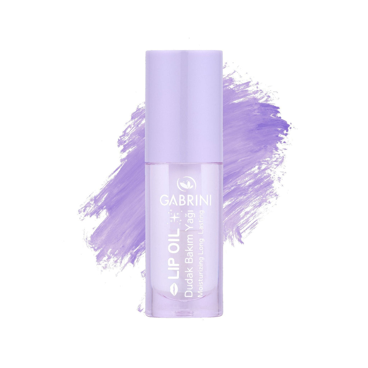 Refect Beauty Gabrini lip oil in a clear bottle with a light purple cap, featuring a glossy finish and nourishing formula Blackberry