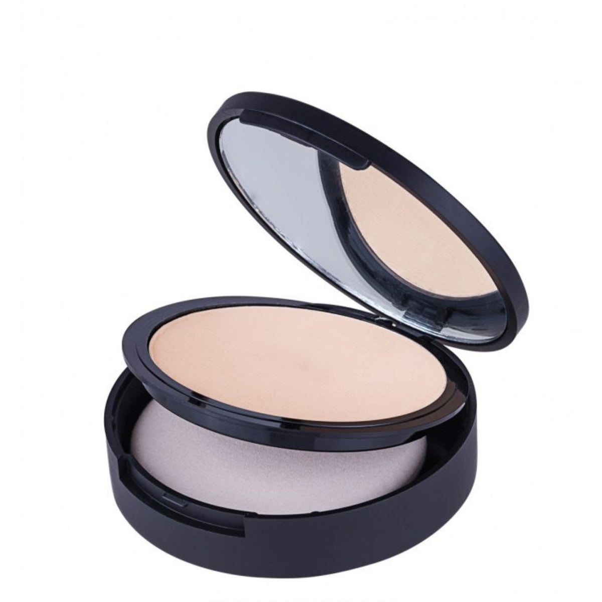 Refect Beauty Gabrini matte face powder in a black compact case with an included applicator sponge and mirror 01