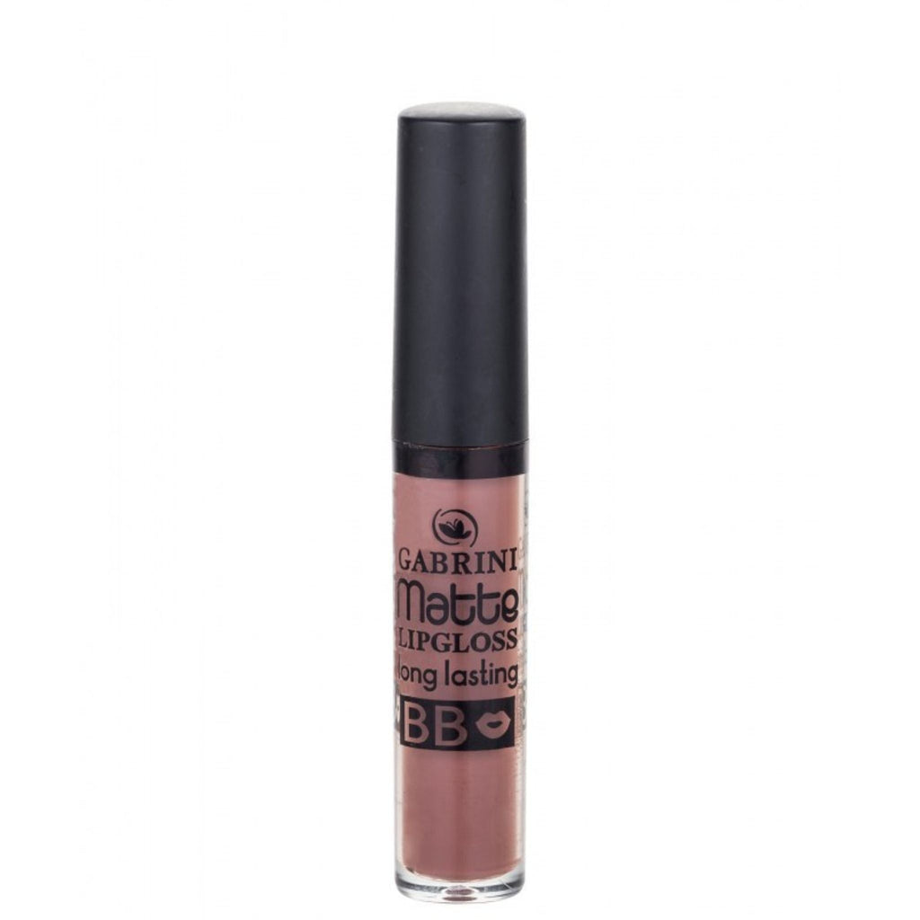 Refect Beauty Gabrini Matte long-lasting liquid lipgloss in a neutral mauve shade with a sleek black cap. 19