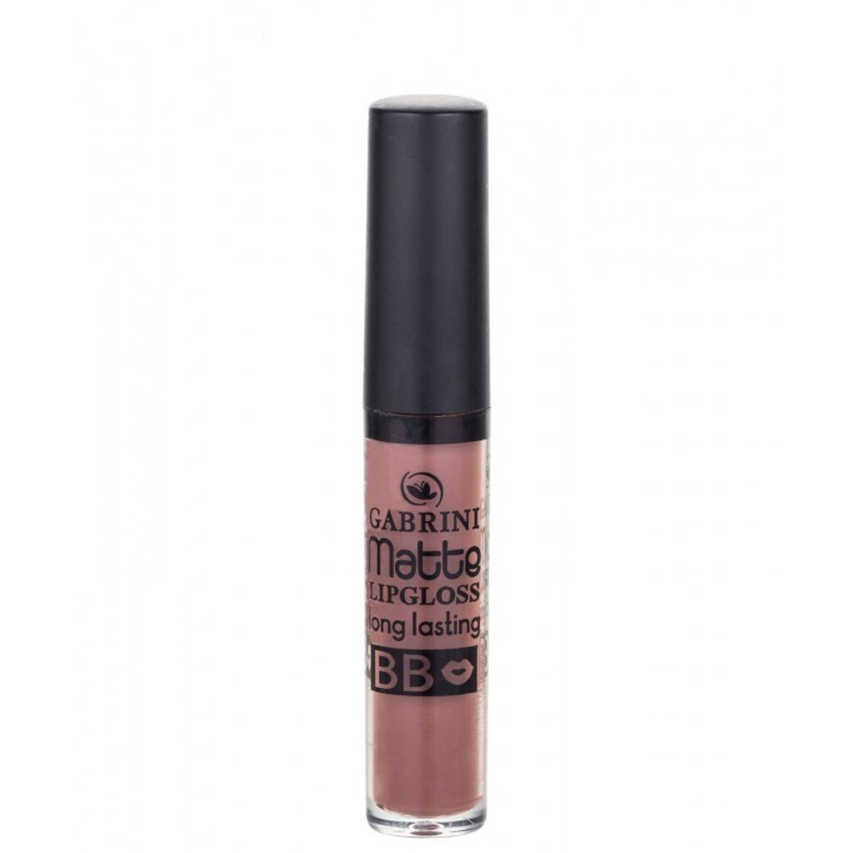 Refect Beauty Gabrini Matte long-lasting liquid lipgloss in a neutral mauve shade with a sleek black cap. 19