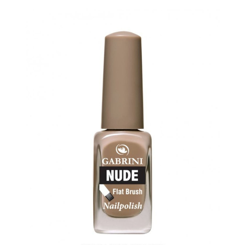 Refect Beauty Gabrini Nude nail polish bottle in a soft beige shade with a flat brush applicator for glossy finish 06