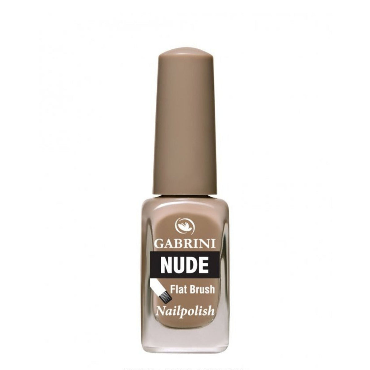 Refect Beauty Gabrini Nude nail polish bottle in a soft beige shade with a flat brush applicator for glossy finish 06
