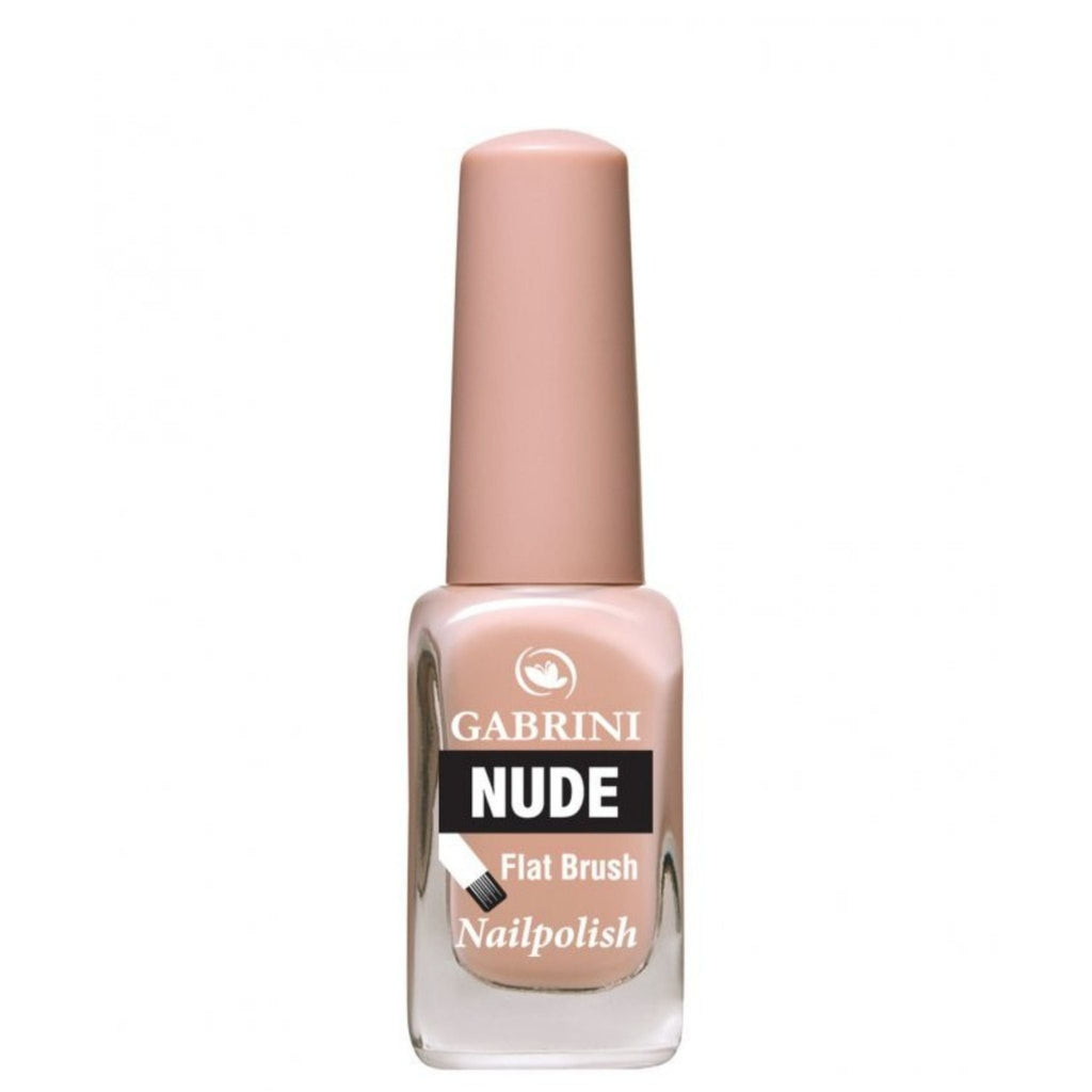 Refect Beauty Gabrini Nude nail polish bottle in a soft beige shade with a flat brush applicator for smooth finish. 05