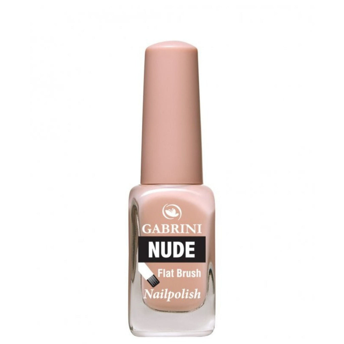 Refect Beauty Gabrini Nude nail polish bottle in a soft beige shade with a flat brush applicator for smooth finish. 05