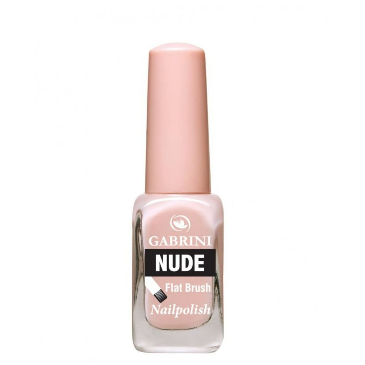 Refect Beauty Gabrini Nude nail polish bottle in a soft beige shade with a glossy finish and flat brush applicator. 02