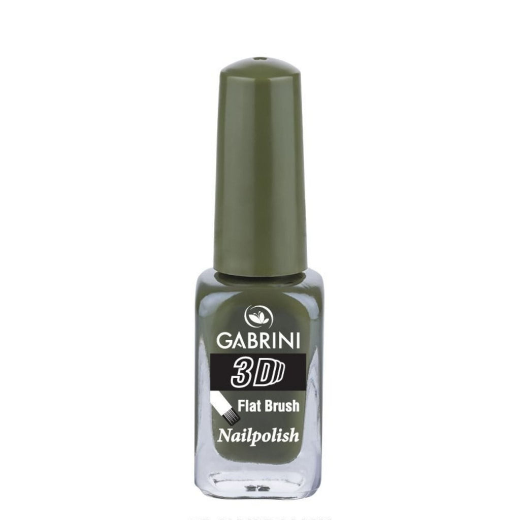 Refect Beauty Gabrini 3D nail polish in a deep olive green shade with a glossy finish in a glass bottle 60