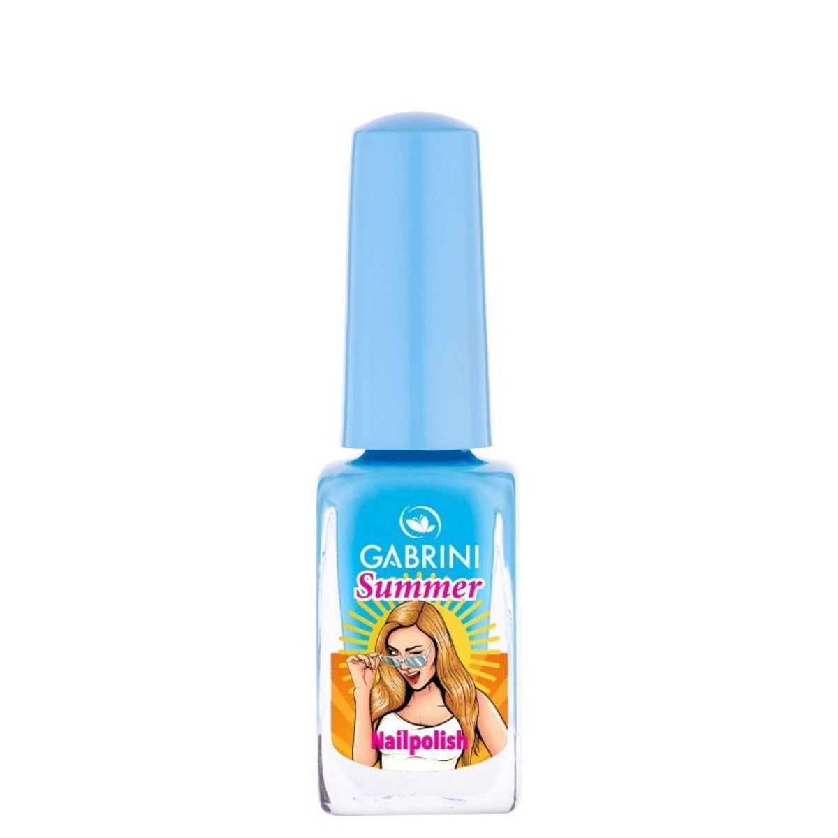 Refect Beauty Gabrini Summer nail polish in a vibrant sky blue shade with a glossy finish and summer-themed label. 07