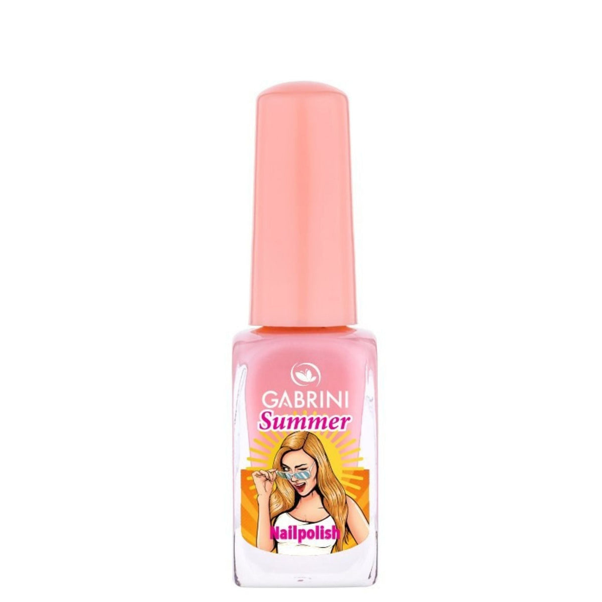 Refect Beauty Gabrini Summer nail polish in a soft pastel pink shade with a glossy finish and summer-themed label. 04