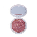 Refect Beauty Gabrini Terracotta Blush-On in a white compact with a marbled pink and gold baked powder finish 33