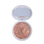 Refect Beauty Gabrini Terracotta Blush-On in a white compact case with an open mirror lid and marbled powder finish. 31