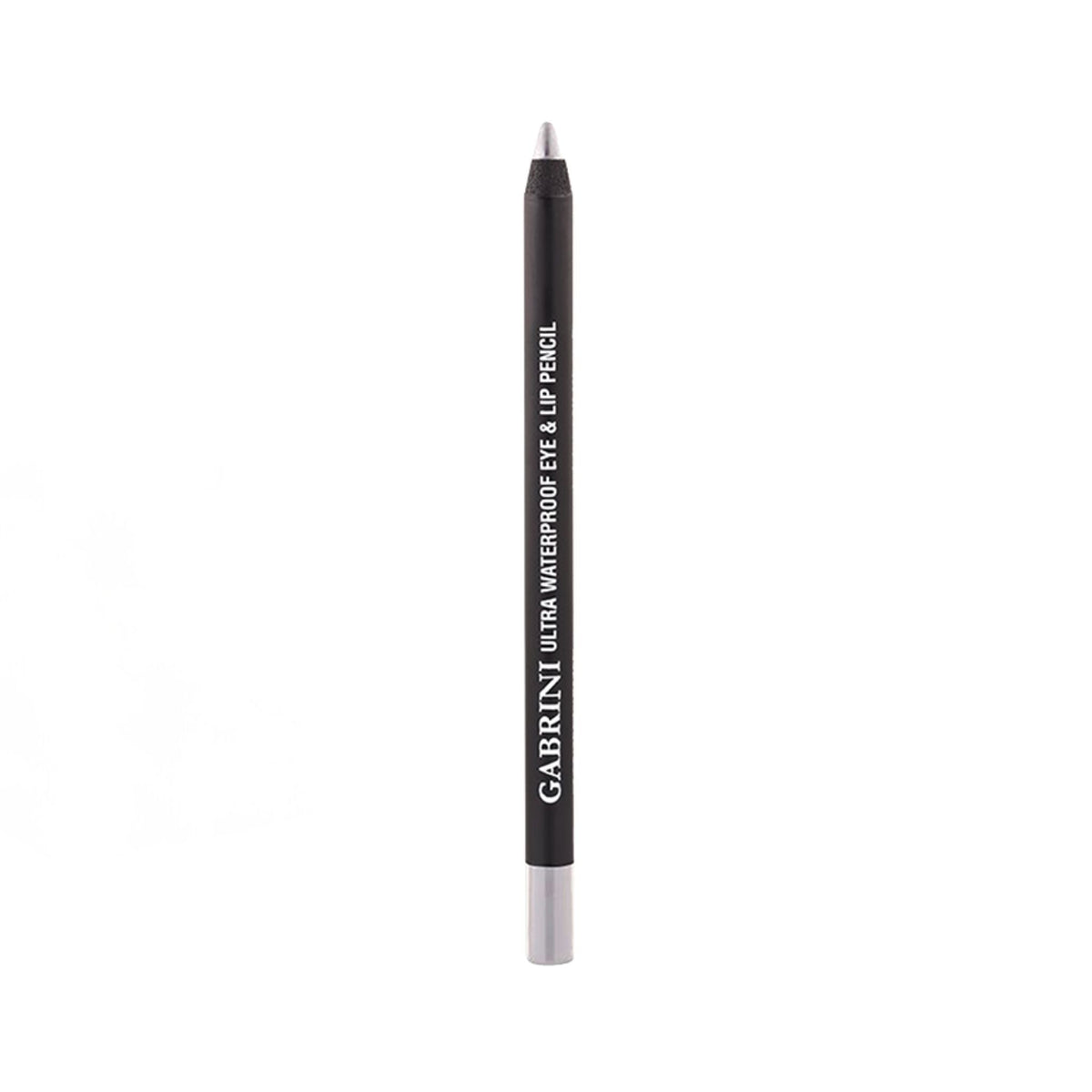Refect Beauty Gabrini Ultra waterproof black eye and lip pencil with silver cap on a white background