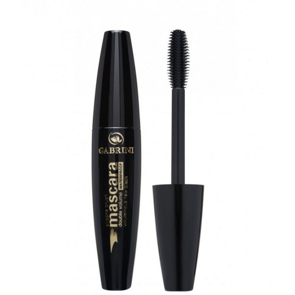 Refect Beauty Gabrini waterproof mascara in a black tube with a silicone applicator brush for defined volume