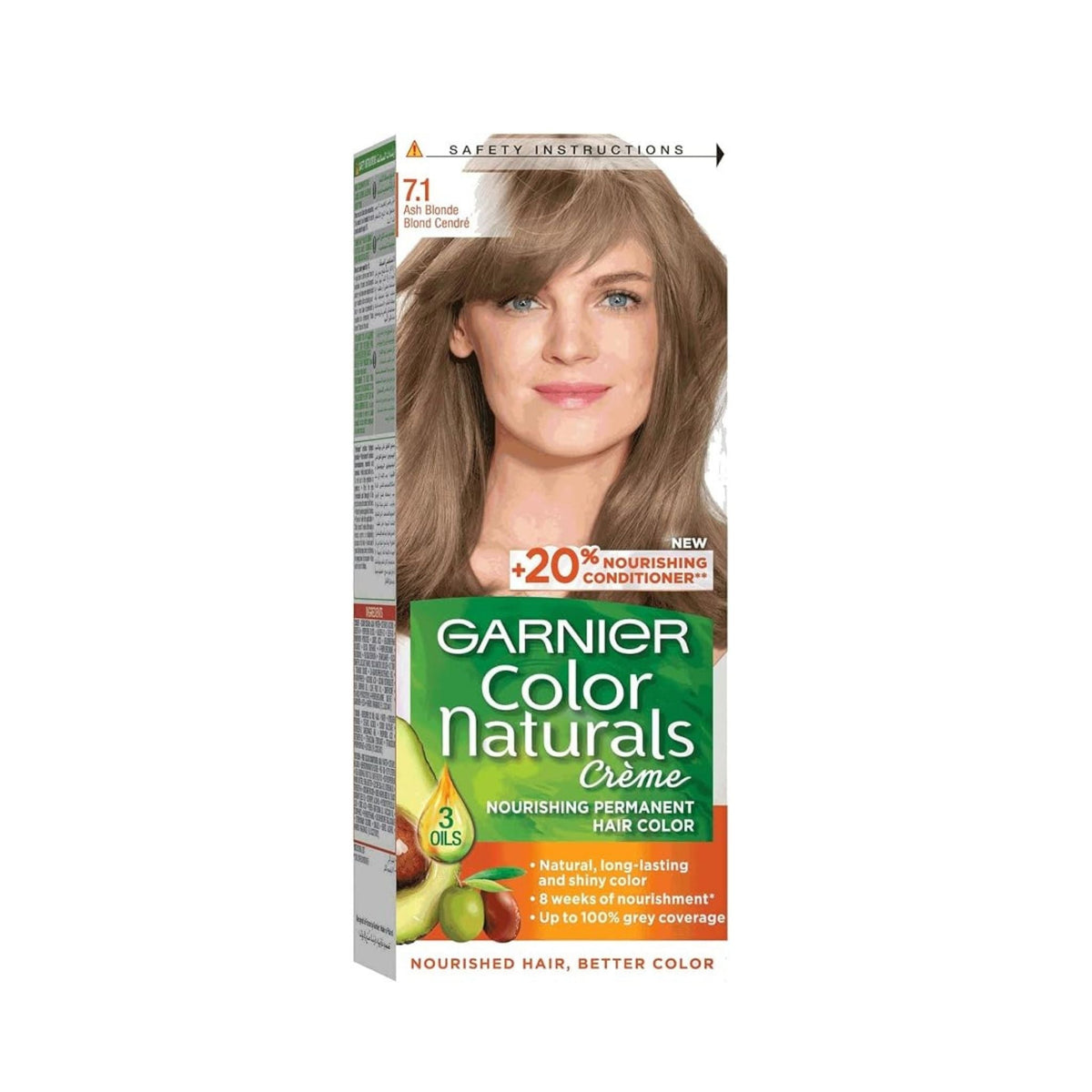 Refect Beauty Garnier Color Naturals permanent hair dye box in shade 7.1 Ash Blonde with nourishing oils