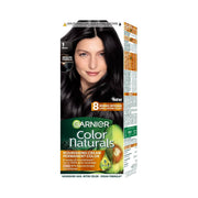Refect Beauty Garnier Color Naturals permanent black hair color box with nourishing avocado and oil formula