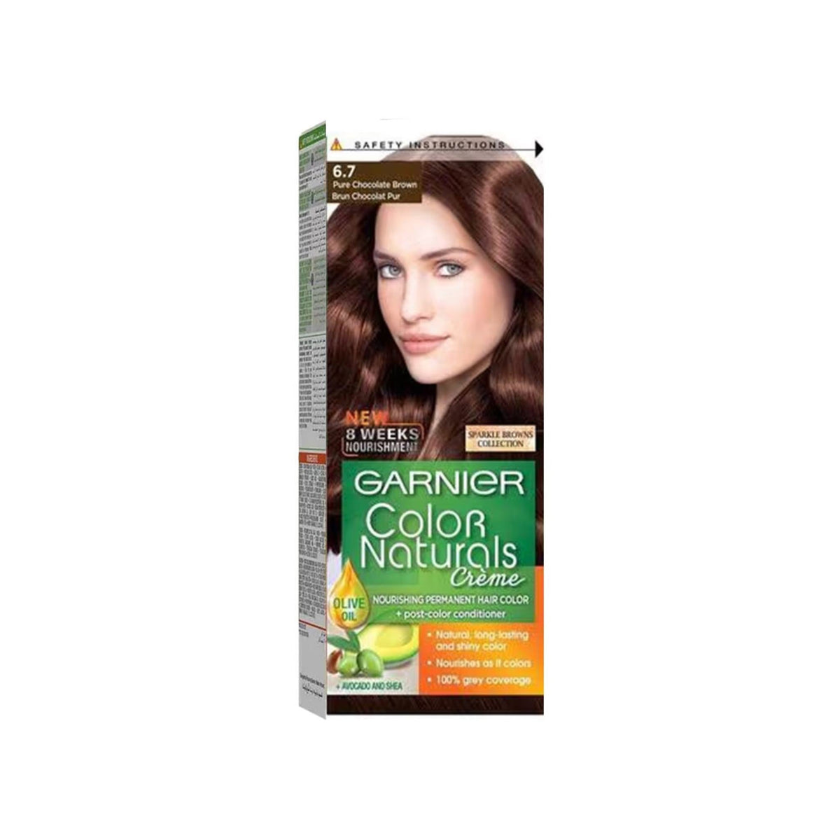 Refect Beauty Garnier Color Naturals permanent hair dye in 6.7 Pure Chocolate Brown with nourishing oils