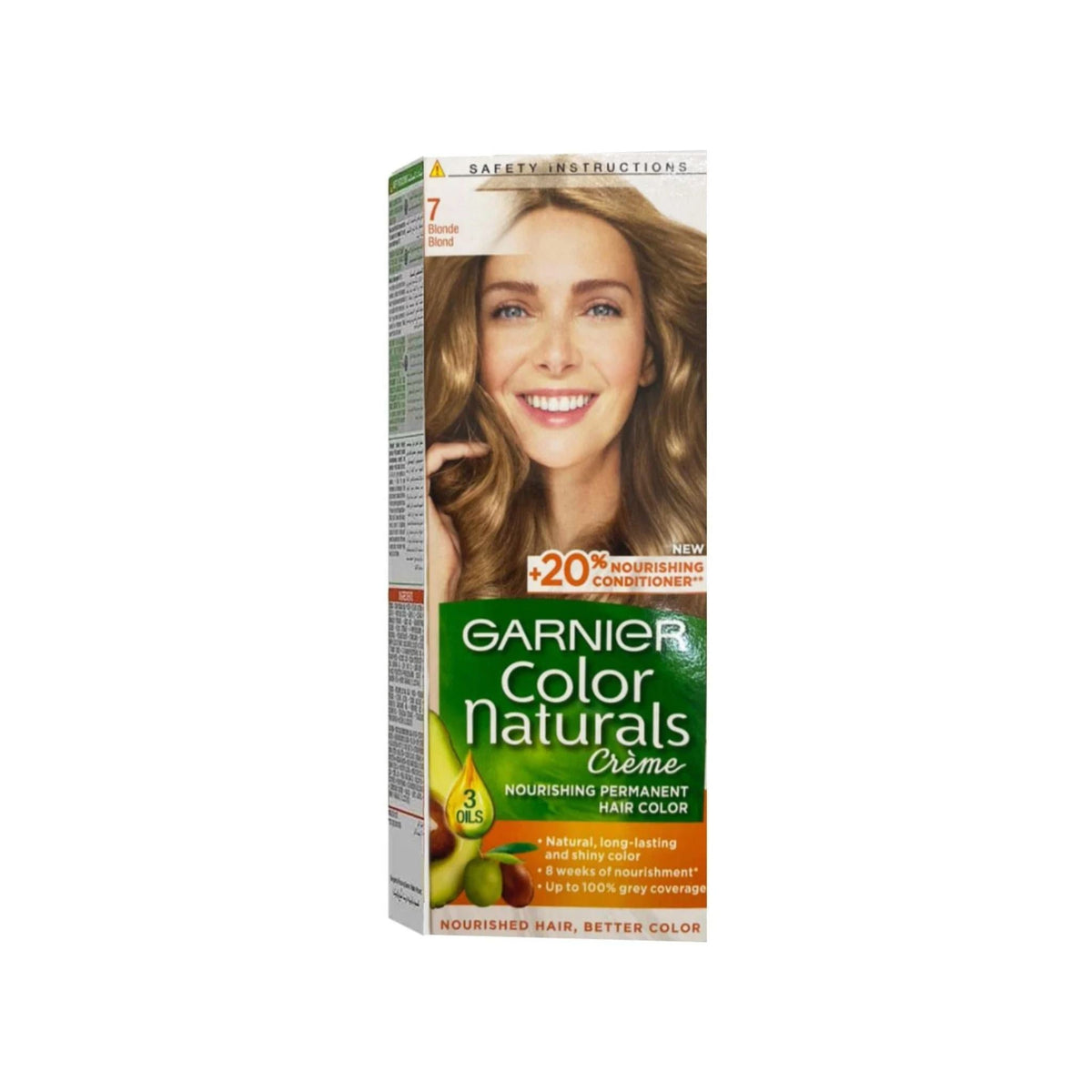 Refect Beauty Garnier Color Naturals permanent hair dye box in shade 7 Blonde with nourishing oils and conditioner