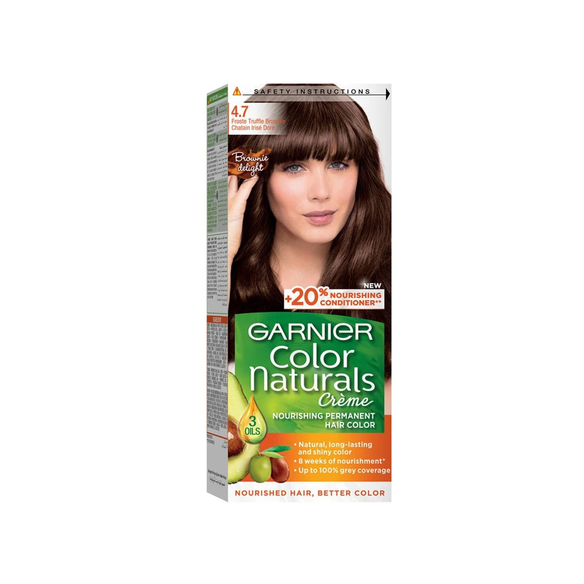 Refect Beauty Garnier Color Naturals permanent hair dye in Brownie Delight shade with nourishing natural oils.