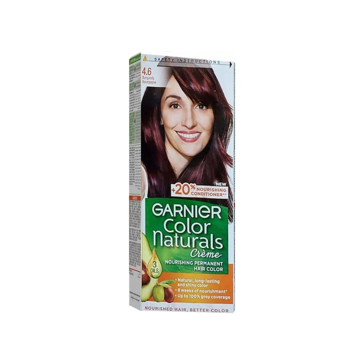 Refect Beauty Garnier Color Naturals permanent hair dye in 4.6 Burgundy shade with nourishing natural oils