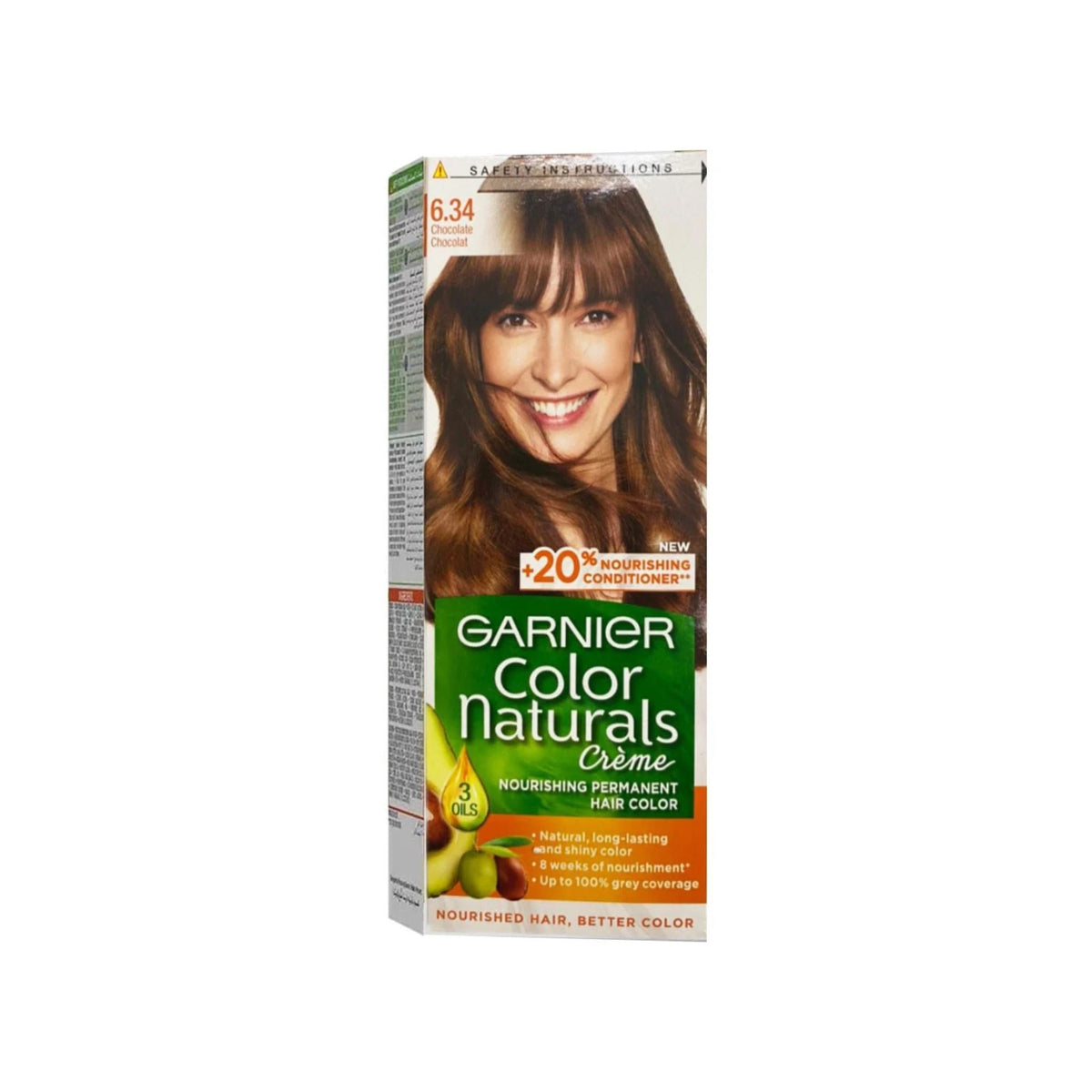 Refect Beauty Garnier Color Naturals permanent hair dye in 6.34 Chocolate shade with nourishing natural oils