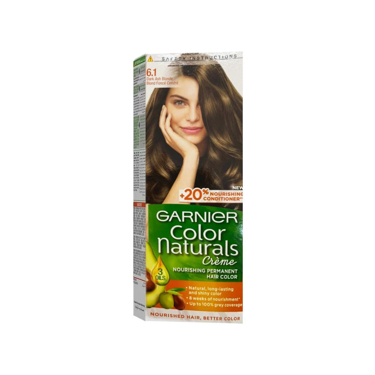 Refect Beauty Garnier Color Naturals 6.1 Dark Ash Blonde permanent hair dye box with nourishing oils