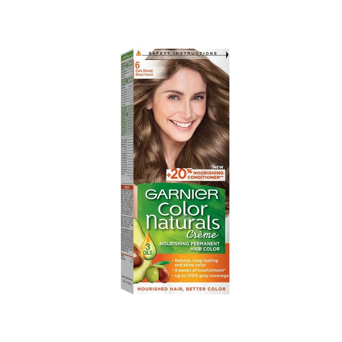 Refect Beauty Garnier Color Naturals permanent hair dye in shade 6 Dark Blonde with nourishing oils for grey coverage