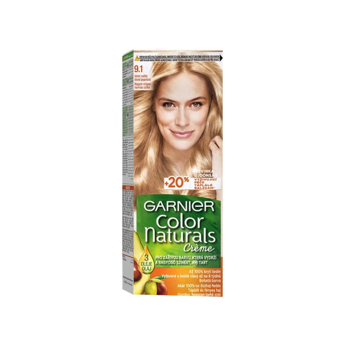 Refect Beauty Garnier Color Naturals permanent hair dye box in shade 9.1 light ash blonde with nourishing oils