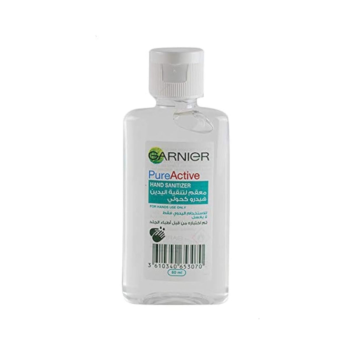 Refect Beauty Garnier Pure Active 60ml hand sanitizer gel bottle with 65% alcohol for effective germ protection