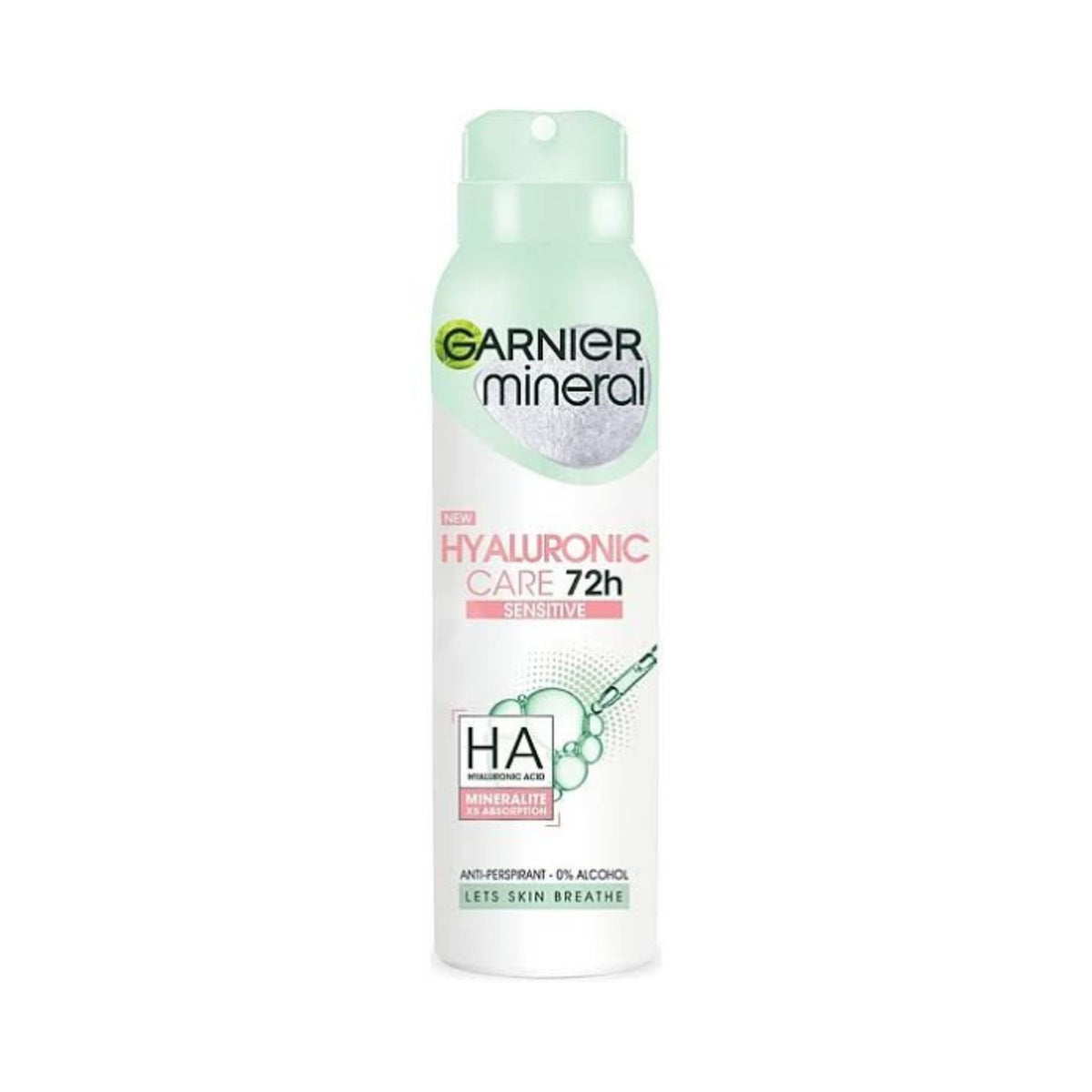 Refect Beauty Garnier Mineral Hyaluronic Care 72h sensitive antiperspirant spray bottle with hyaluronic acid