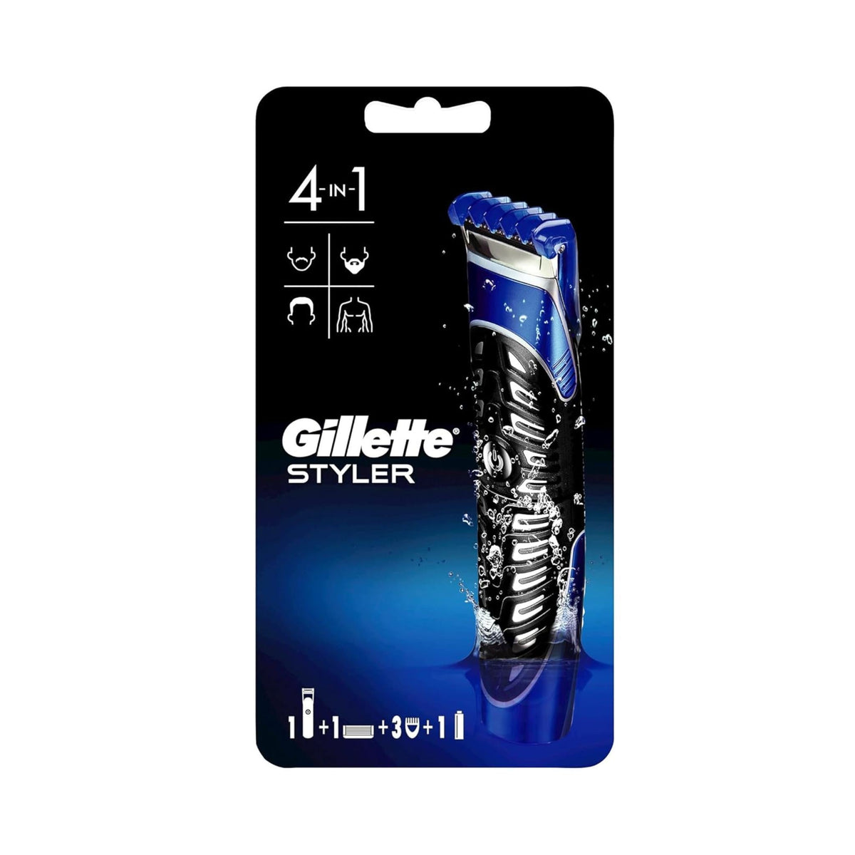 Refect Beauty Gillette 3-in-1 all-purpose beard trimmer and shaver with blue and black waterproof handle