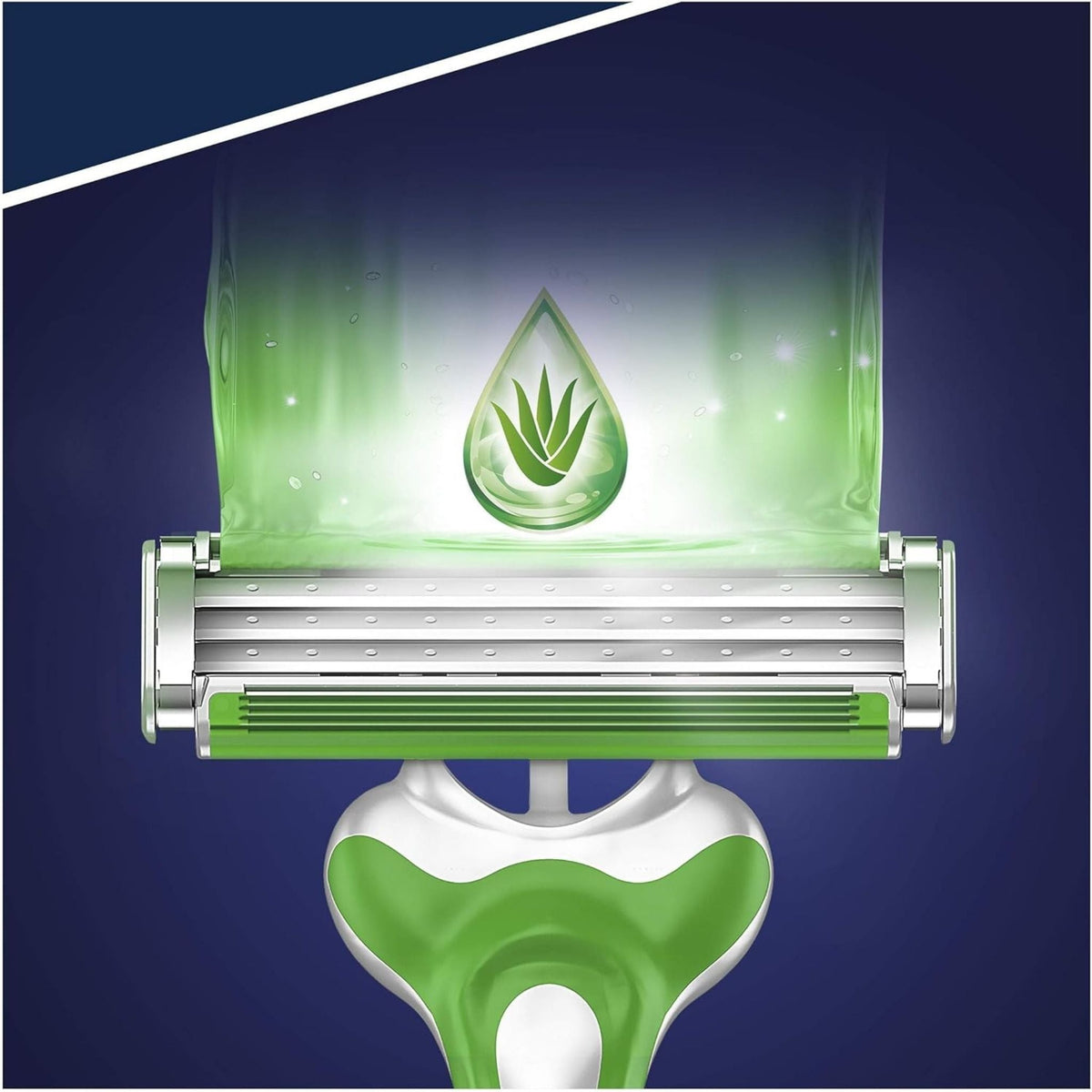 Refect Beauty Gillette Blue3 Sensitive disposable razor head with triple blades and soothing aloe lubricating strip