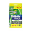 Refect Beauty Gillette Blue3 Sensitive disposable razors in green and white packaging with 12 count bonus pack