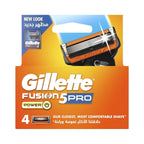 Refect Beauty Gillette Fusion ProGlide 5-blade razor refill pack with 4 cartridges in orange and blue packaging