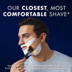 Refect Beauty Gillette Fusion ProGlide razor used by a man with shaving cream on his face for a smooth shave