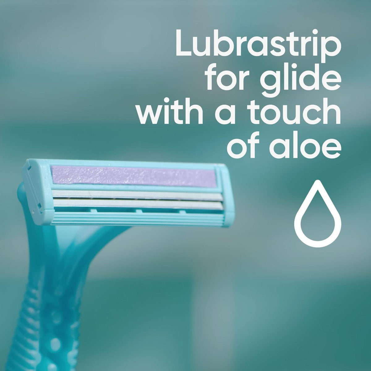Refect Beauty Gillette Venus Simply 2 disposable razor featuring a moisture-rich glide strip with aloe for smooth shaving