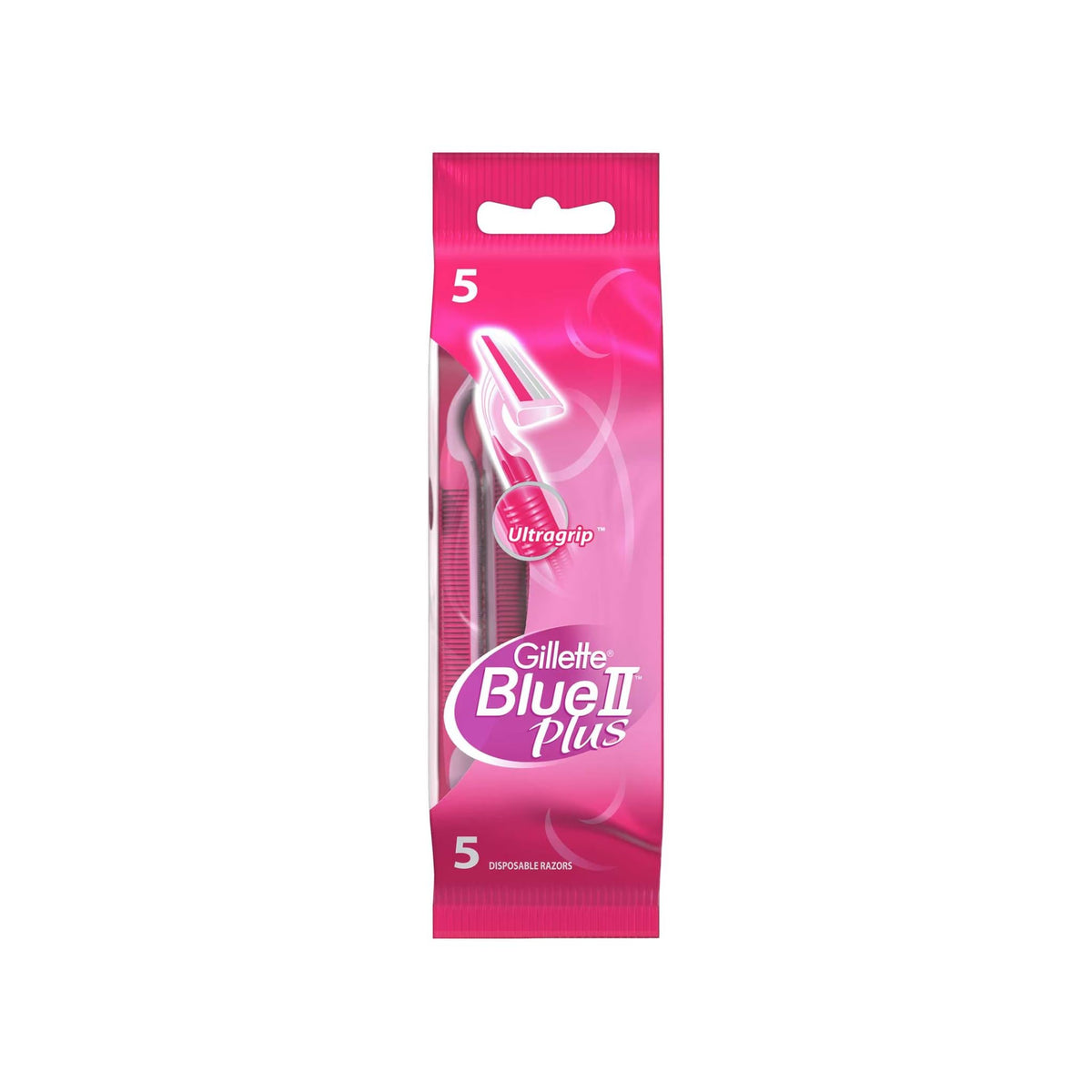 Refect Beauty Gillette Venus Blue 2 Plus disposable razors in pink packaging with 5 dual-blade razors for women