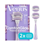 Refect Beauty Gillette Venus Comfort Glide Breeze razor with 3 blades and integrated shave gel bars for women