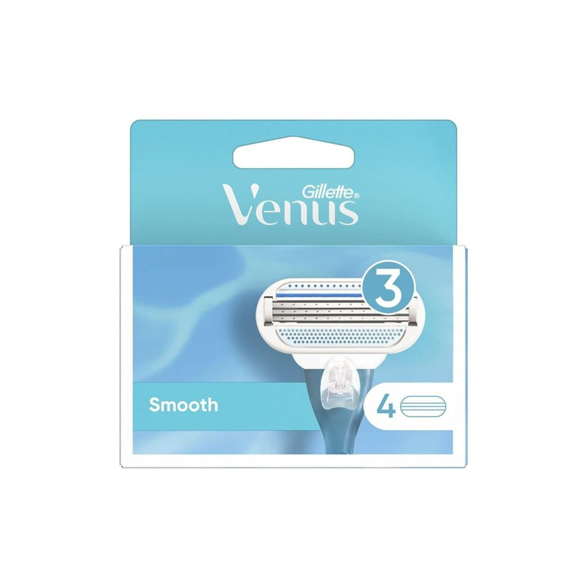 Refect Beauty Gillette Venus 3-blade smooth razor refill pack featuring aloe lubrastrip and protective cushions