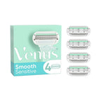 Refect Beauty Gillette Venus Smooth Sensitive razor blade refills in a 4-pack with moisture strips for sensitive skin
