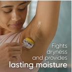 Refect Beauty Gillette Venus Comfort Glide razor with Olay moisture bars being used for a smooth underarm shave